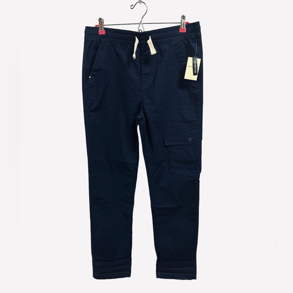 Lucky Brand Boys Kids Navy Blue Stretch Drawstring Cargo Pants Size XL
